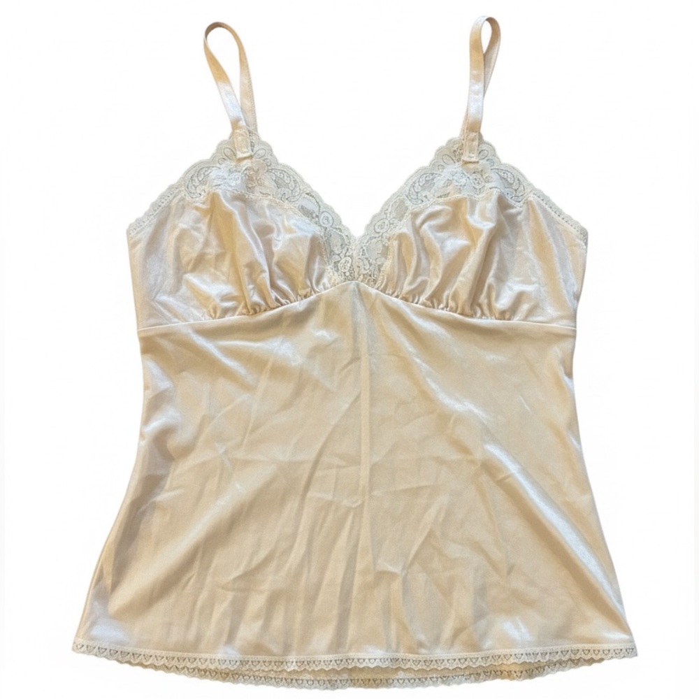 Vintage 1987 Avon Fashions Cream Lace Trim Camisole
